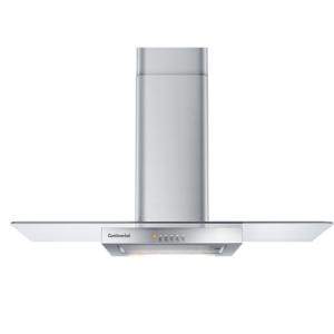 CAMPANA CONTINENTAL DE PARED 90CM INOX CON VIDRIO RECTO - CC9VX