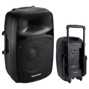 PARLANTE CONSUMER 15" AMPLIFICADO SPEAKER BOX CON PEDESTAL